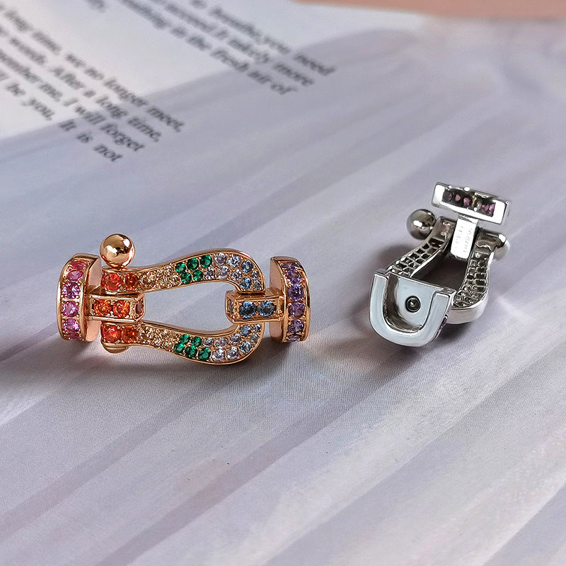 [AuraEcho]FORCE LARGE HORSESHOE  COLORED DIAMOND BRACELET ROSE GOLD