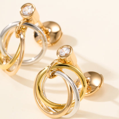 [AuraEcho]TRINITY ON DIAMOND  EARRINGS