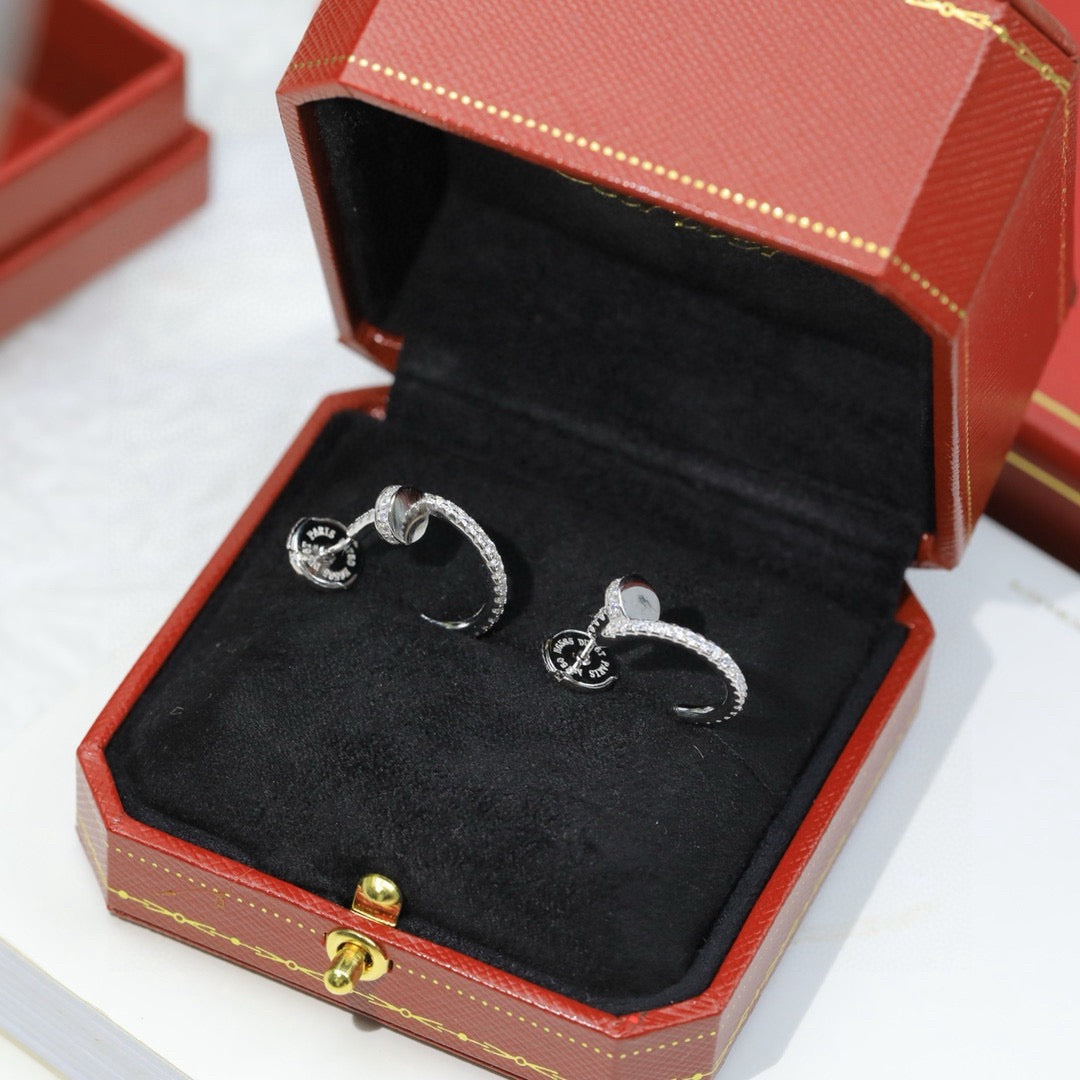 [AuraEcho]JUSTE FULL DIAMOND DOUBLE EARRINGS