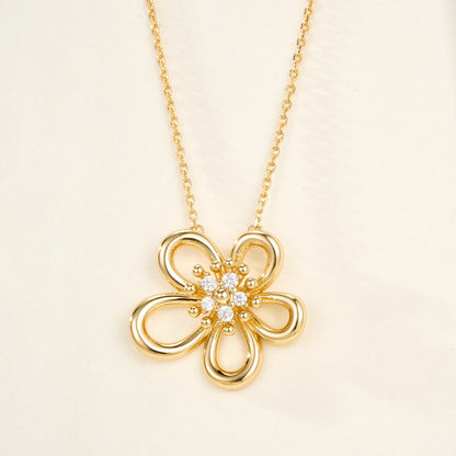 [AuraEcho]FLOWERLACE NECKLACE 5 DIAMONDS
