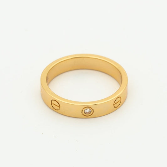 [AuraEcho]LOVE RING 4MM 1 DIAMOND PINK GOLD