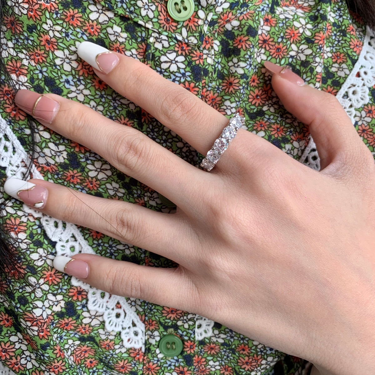 [AuraEcho]Gorgeous Round Cut Tennis Ring