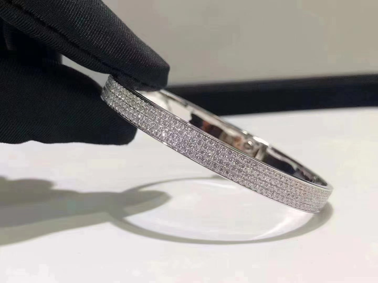 [AuraEcho]HM KELLY BRACELET IN SILVER AND FULL PAVE DIAMOND