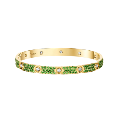 [AuraEcho]2026 PAVE GEMSTONE LOVE BRACELET 6.1MM 10 DIAMONDS
