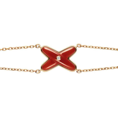 [AuraEcho]JEUX BRACELET CARNELIAN PINK GOLD 1 DIAMOND