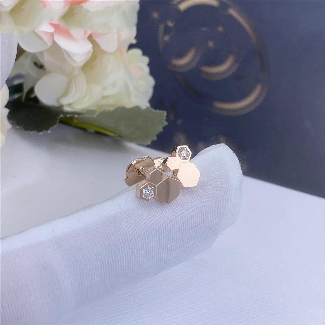 [AuraEcho]BEE LOVE PINK GOLD DIAMOND EARRINGS