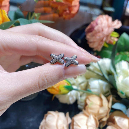 [AuraEcho]JEUX DE SILVER DIAMOND EARRINGS