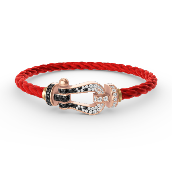 [AuraEcho]FORCE LARGE HORSESHOE BLACK WHITE DIAMOND BRACELET ROSE GOLD