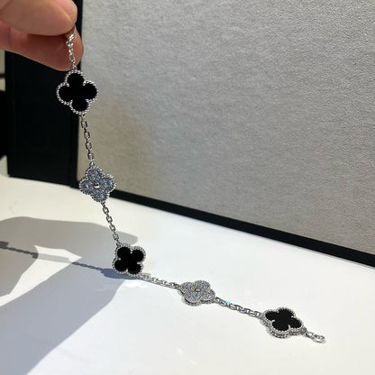 [AuraEcho] CLOVER 5 MOTIF ONYXS BRACELET COLLECTION