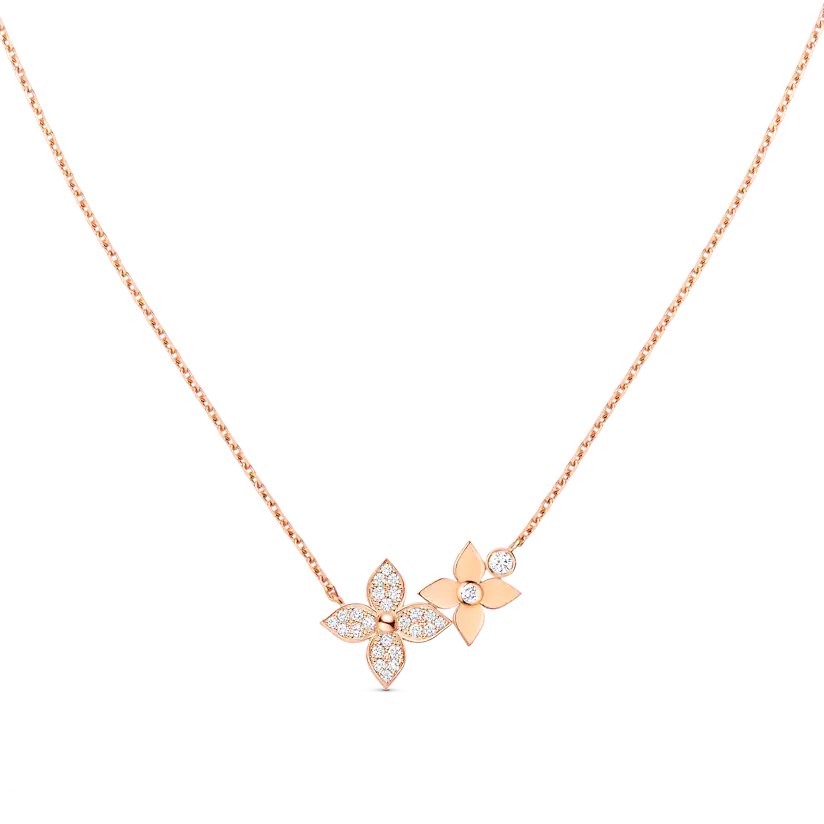 [AuraEcho]STAR BLOSSOM NECKLACE PINK GOLD DIAMONDS