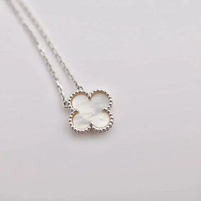 [AuraEcho]CLOVER  15MM WHITE MOTHER-OF-PEARL SILVER