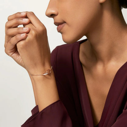 [AuraEcho]LOVE DOUBLE RING HALF DIAMOND BRACELET