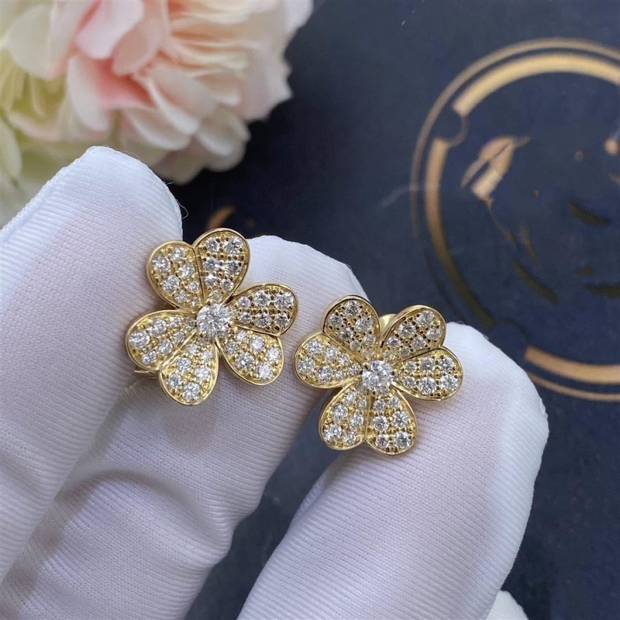 [AuraEcho]FRIVOLE GOLD FLOWER DIAMOND EARRINGS