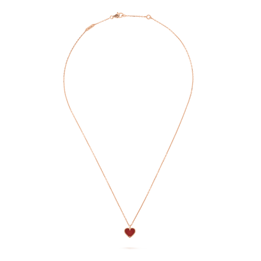 [AuraEcho]SWEET CLOVER CARNELIAN HEART NECKLACE