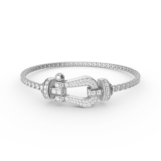 [AuraEcho]FORCE  LARGE HORSESHOE FULL DIAMOND TENNIS BRACELET